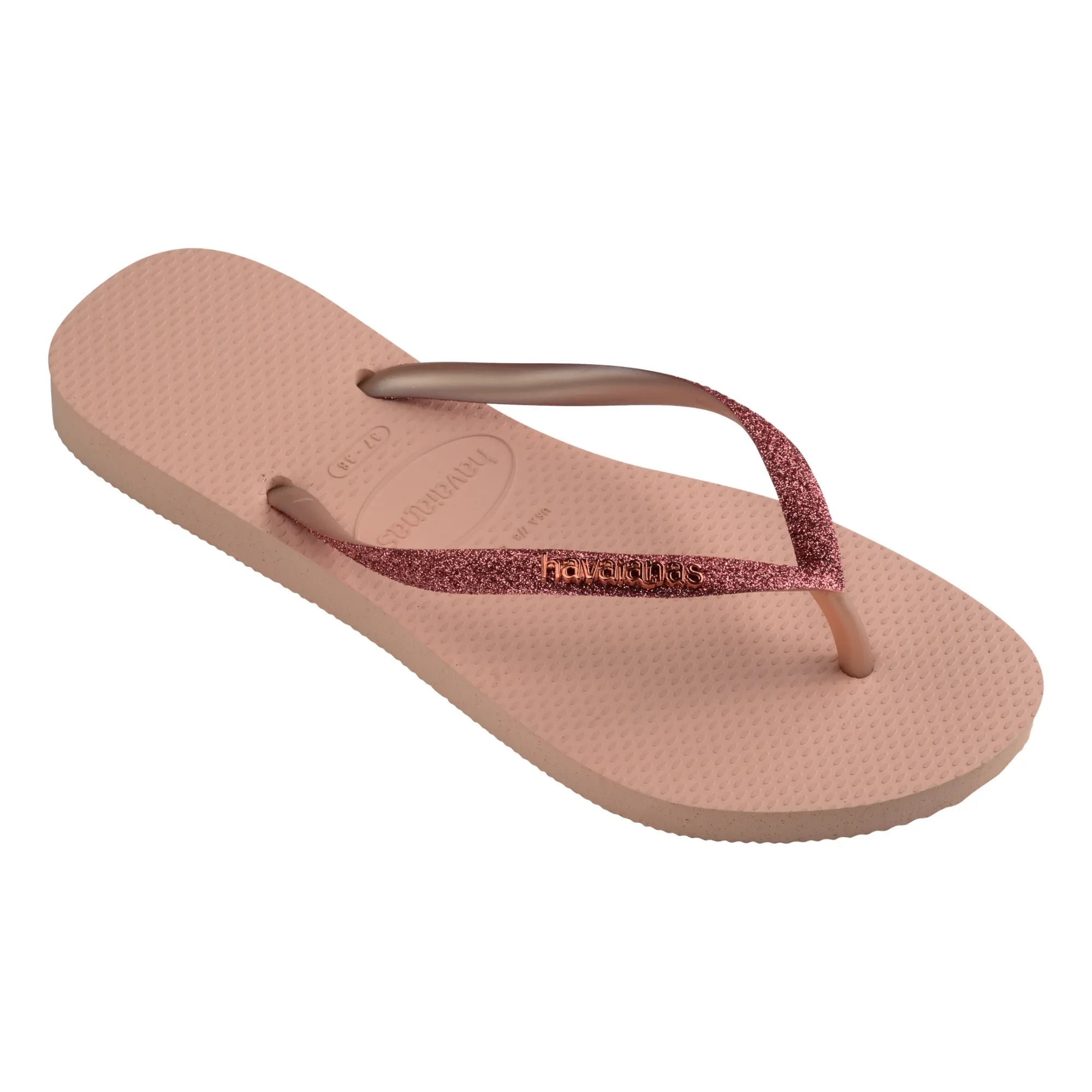 Havaianas - Chanclas de dedo finas con purpurina | Rosa