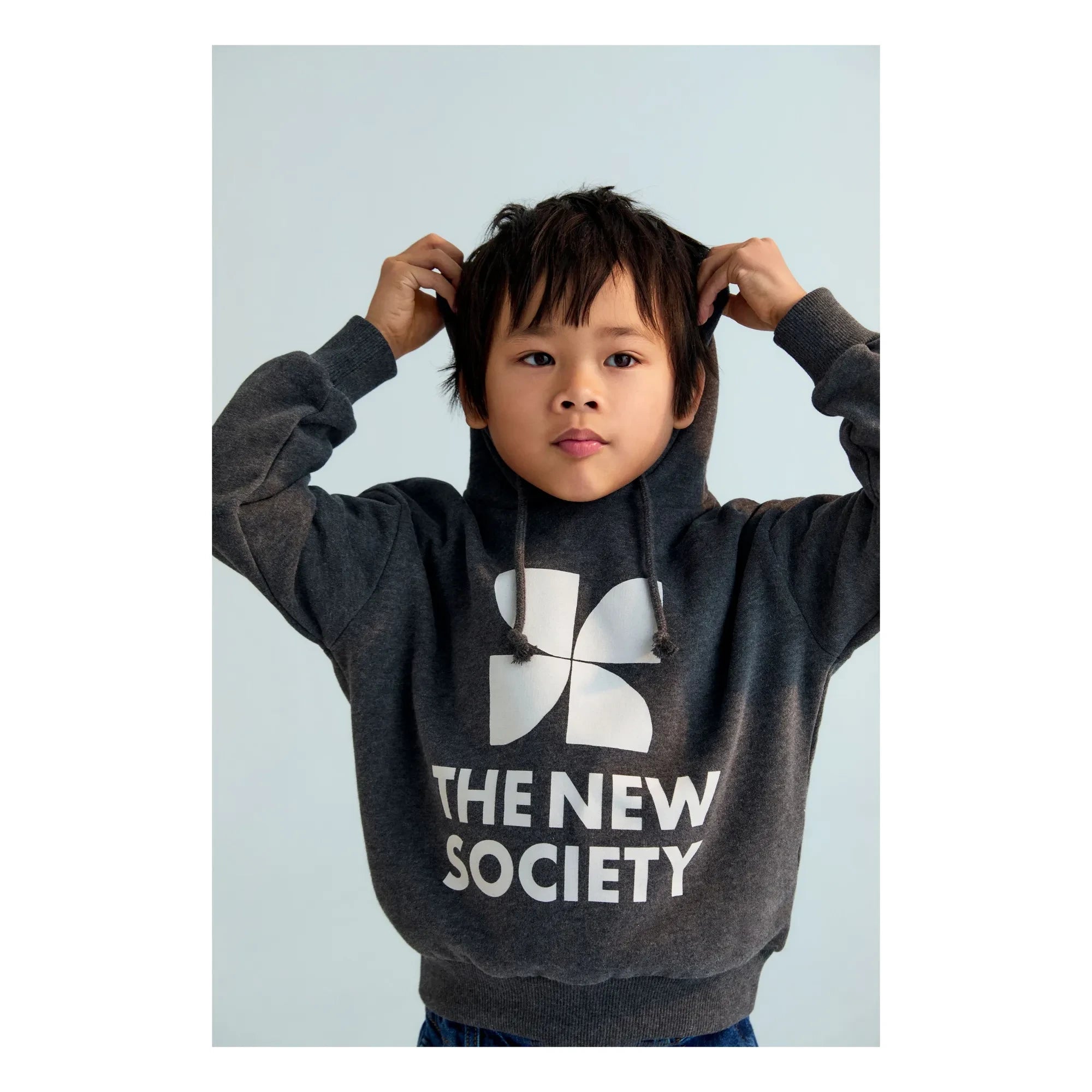 the new society - Sudadera con capucha y logo | Gris oscuro