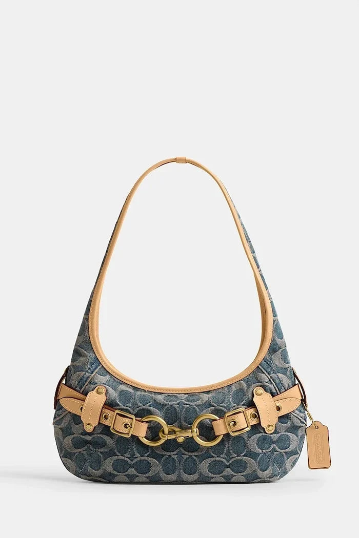 Bolso hobo para mujer Coach Belted Ergo Shoulder Bag 26 de denim