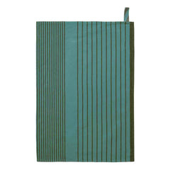 La guinda del pastel - Toalla de cocina de algodón orgánico a rayas Piero | Verde bosque