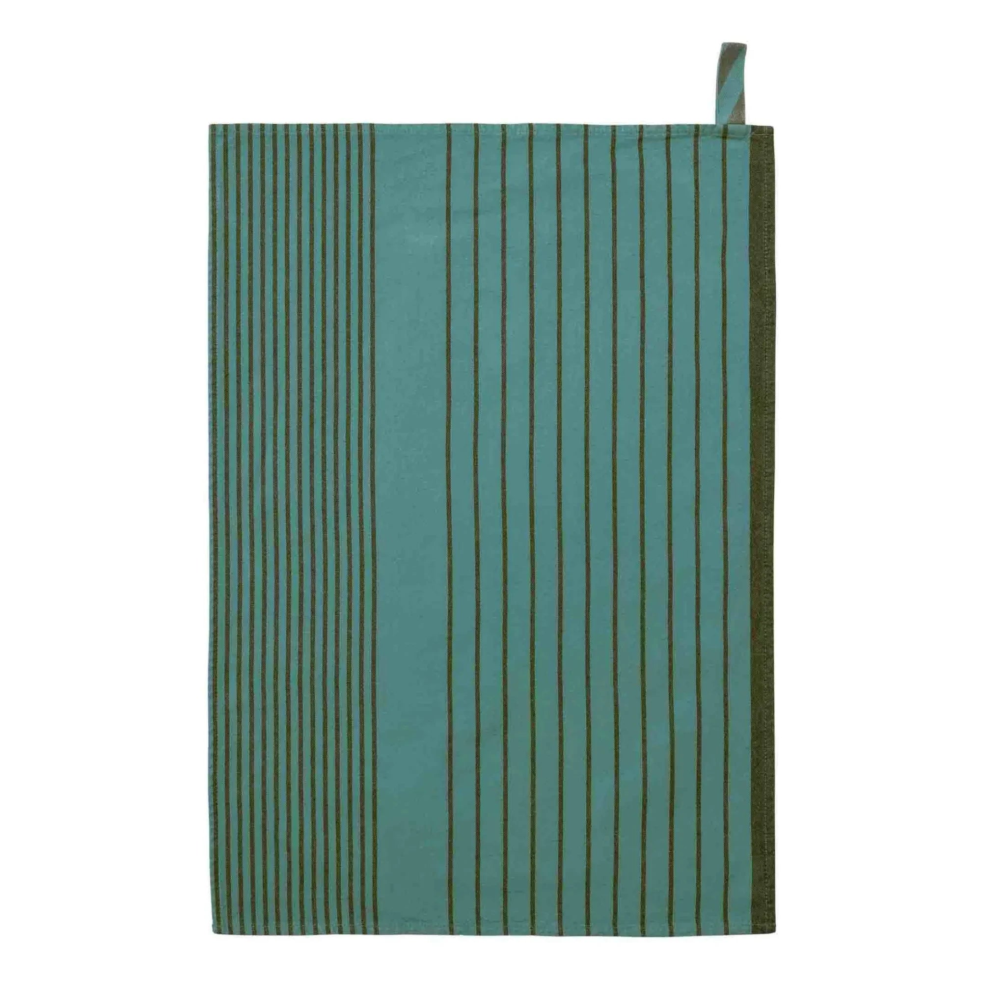 La guinda del pastel - Toalla de cocina de algodón orgánico a rayas Piero | Verde bosque