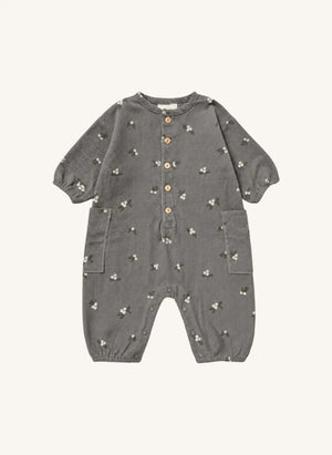 Studio Bohème - Big Papi Mono de Terciopelo Orgánico con Estampado Floral | Azul