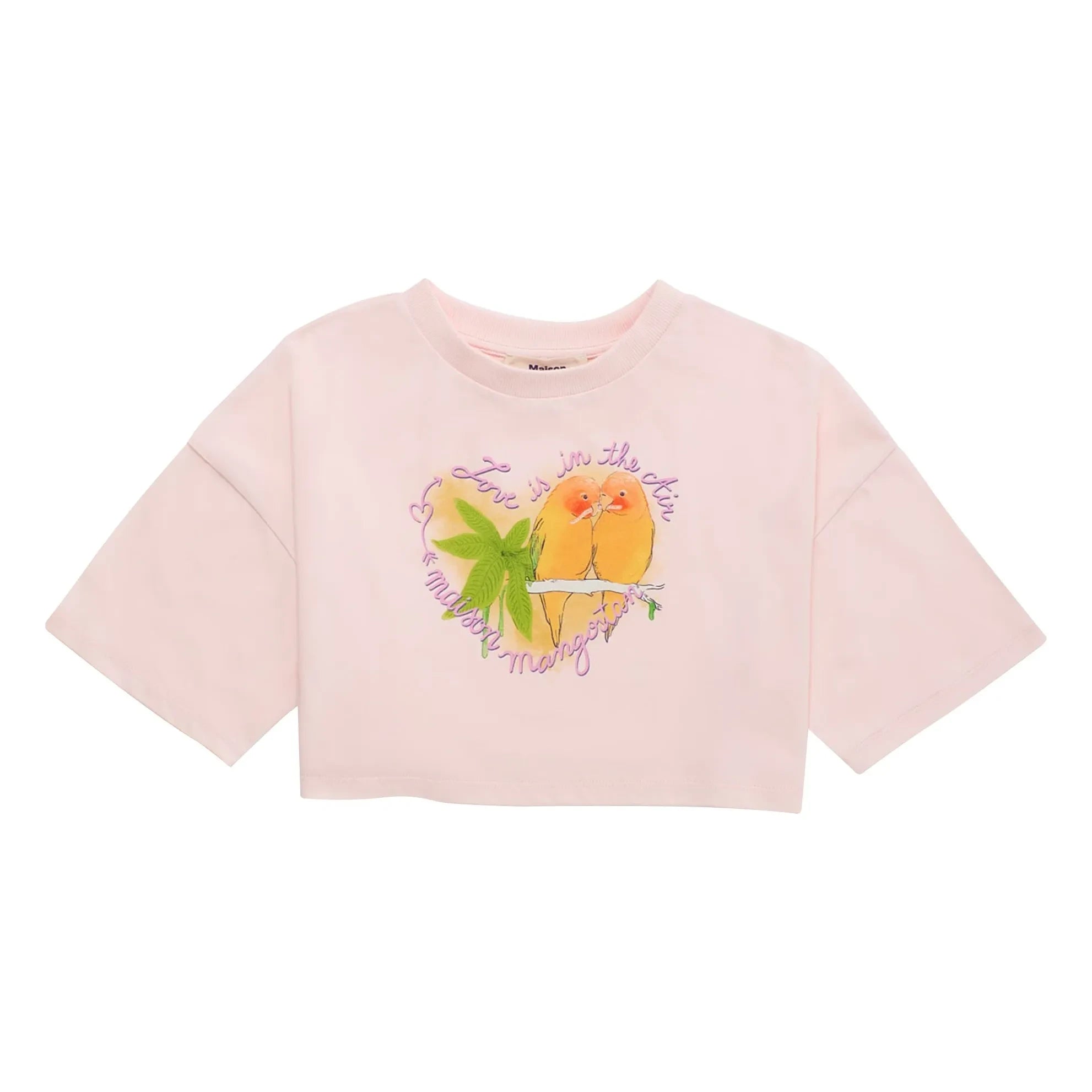Maison Mangostan - Camiseta corta Birds | Rosa pálido