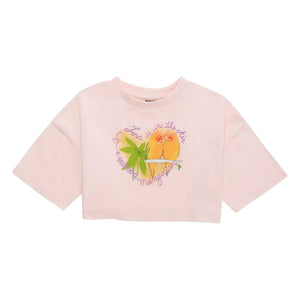 Maison Mangostan - Camiseta corta Birds | Rosa pálido