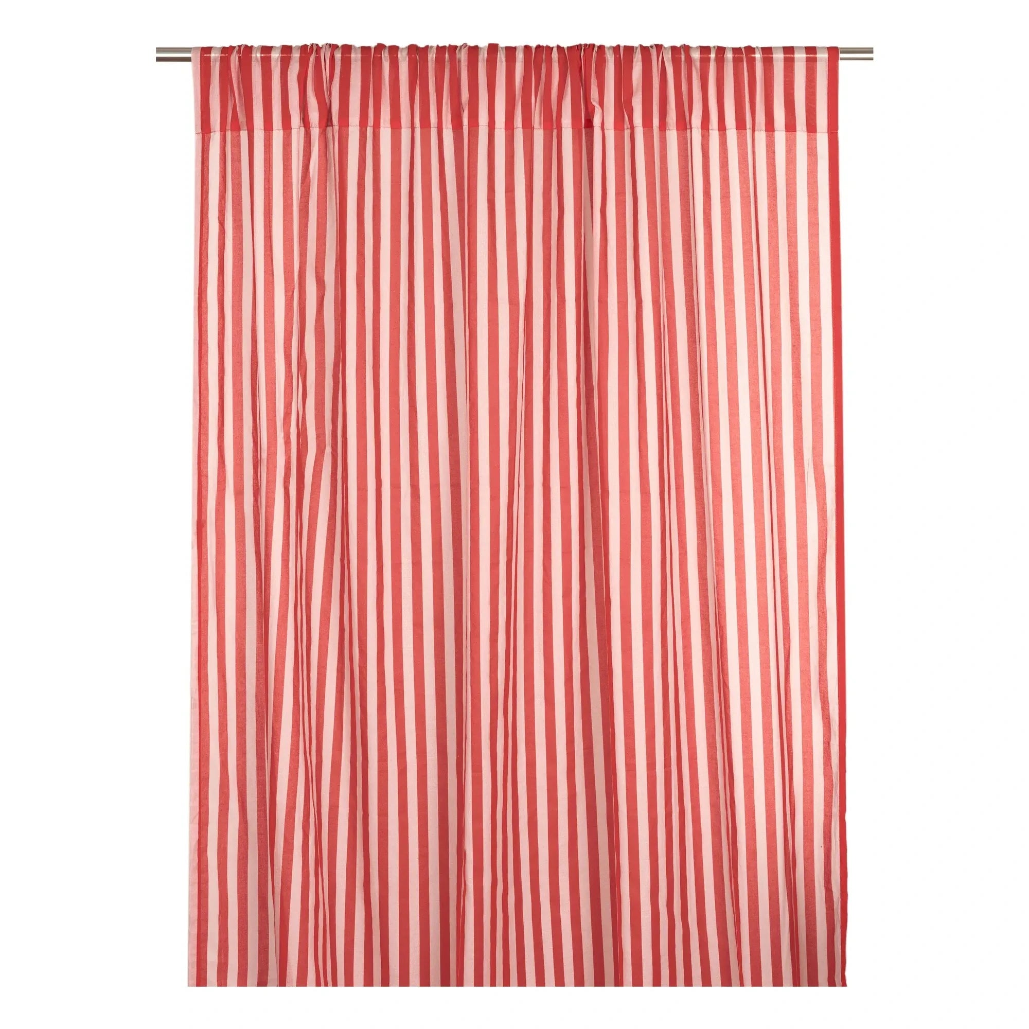 Nobodinoz - Cortina de gasa de algodón con estampado de cuadros Wendy | Rojo