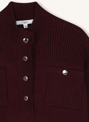 Chloé - Jersey de cuello alto en algodón orgánico | Morado