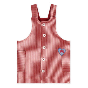 Petit Bateau - Çizgili Organik Pamuk Tulum Elbise | Pembe