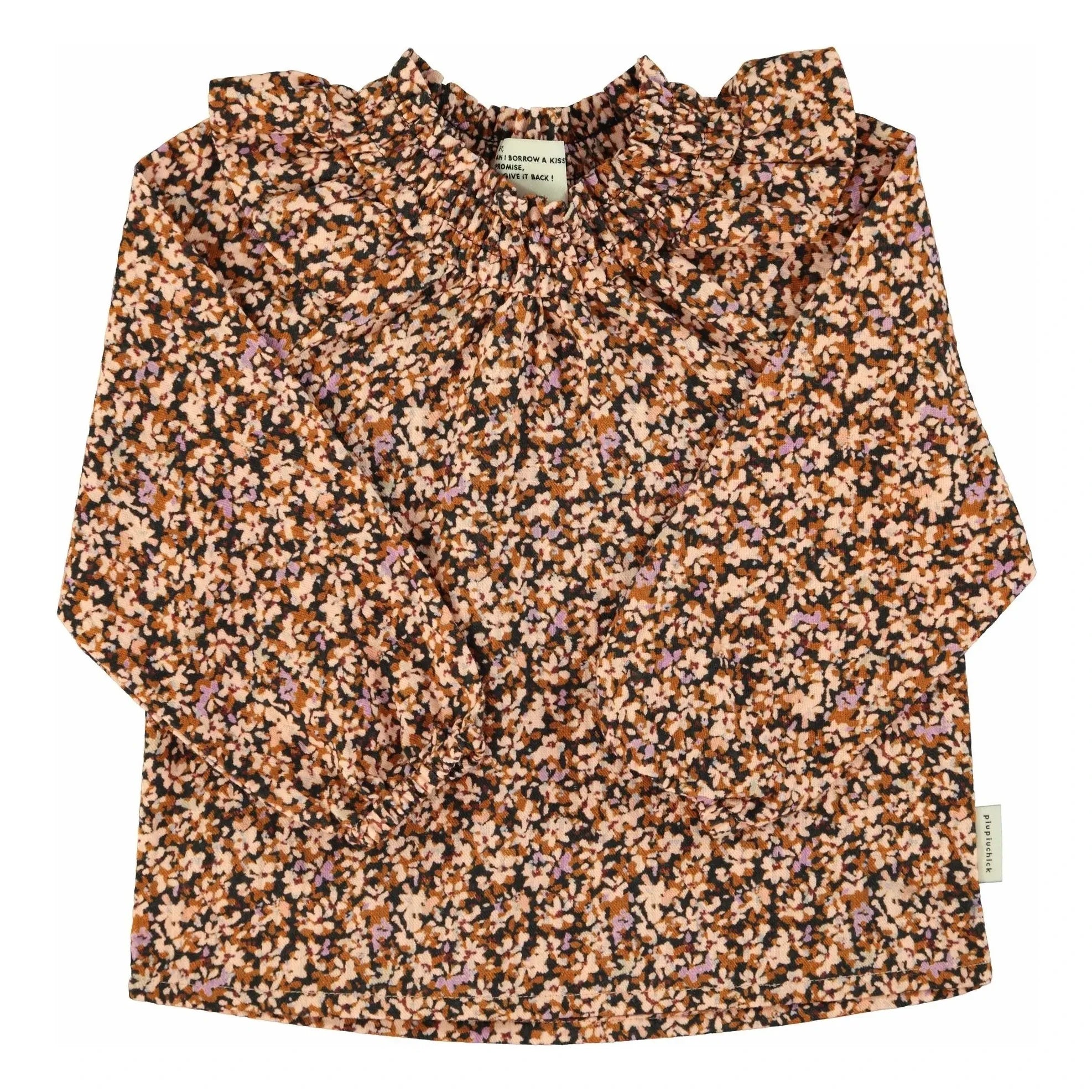 Piupiuchick - Blusa con volantes y flores | Negro