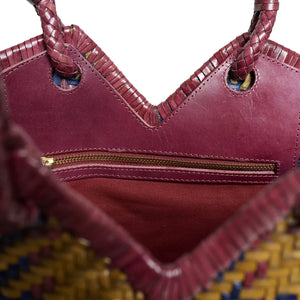 Vipera - Crudelia Madras Deri Tote | Curry amarillo rengi