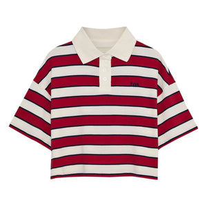 the new society - Polo de algodón a rayas Acacia | Rojo