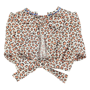 Piupiuchick - Blusa corta de leopardo de algodón orgánico | Crudo