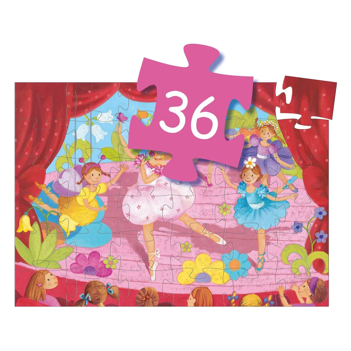 Djeco - Puzzle "Bailarina y Flor" - 36 Piezas