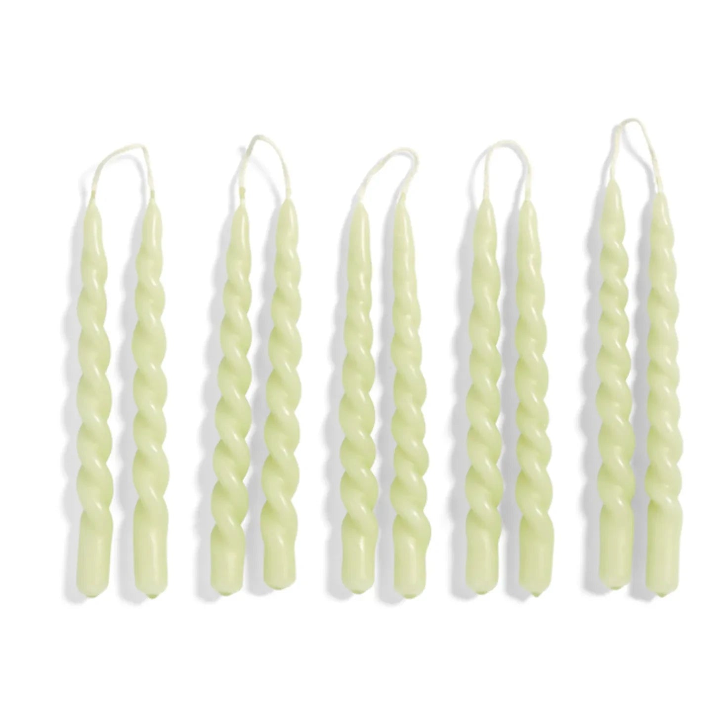 Hay - Swirl Mini Mumlar - 10'lu Set | Açık yeşil