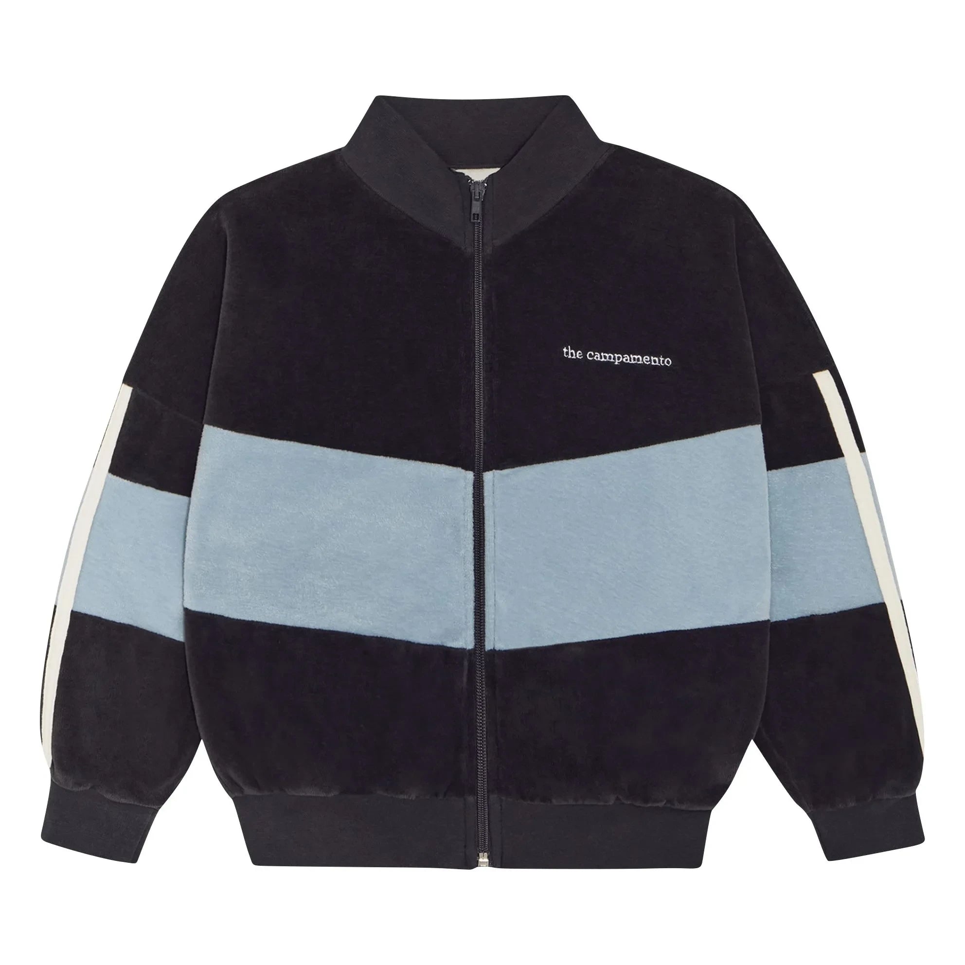 The Campamento - Renk bloklu kadife sweatshirt | Kömür grisi