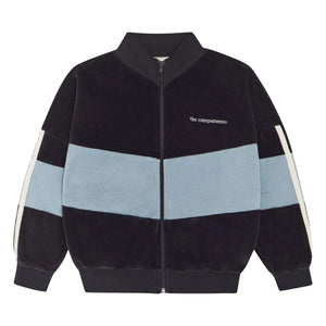 The Campamento - Renk bloklu kadife sweatshirt | Kömür grisi