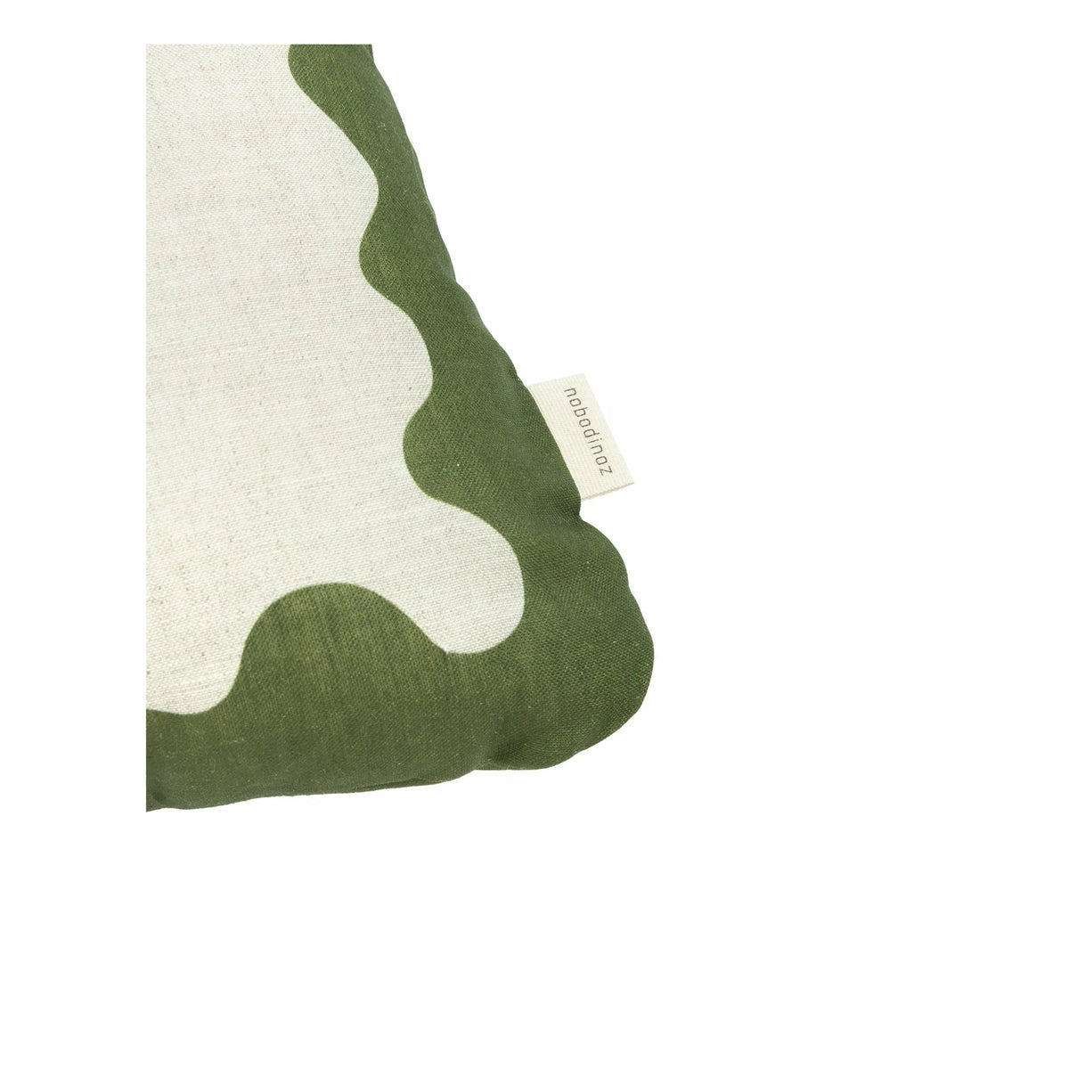 Nobodinoz - Cojín rectangular Vibes - Lino francés | Verde