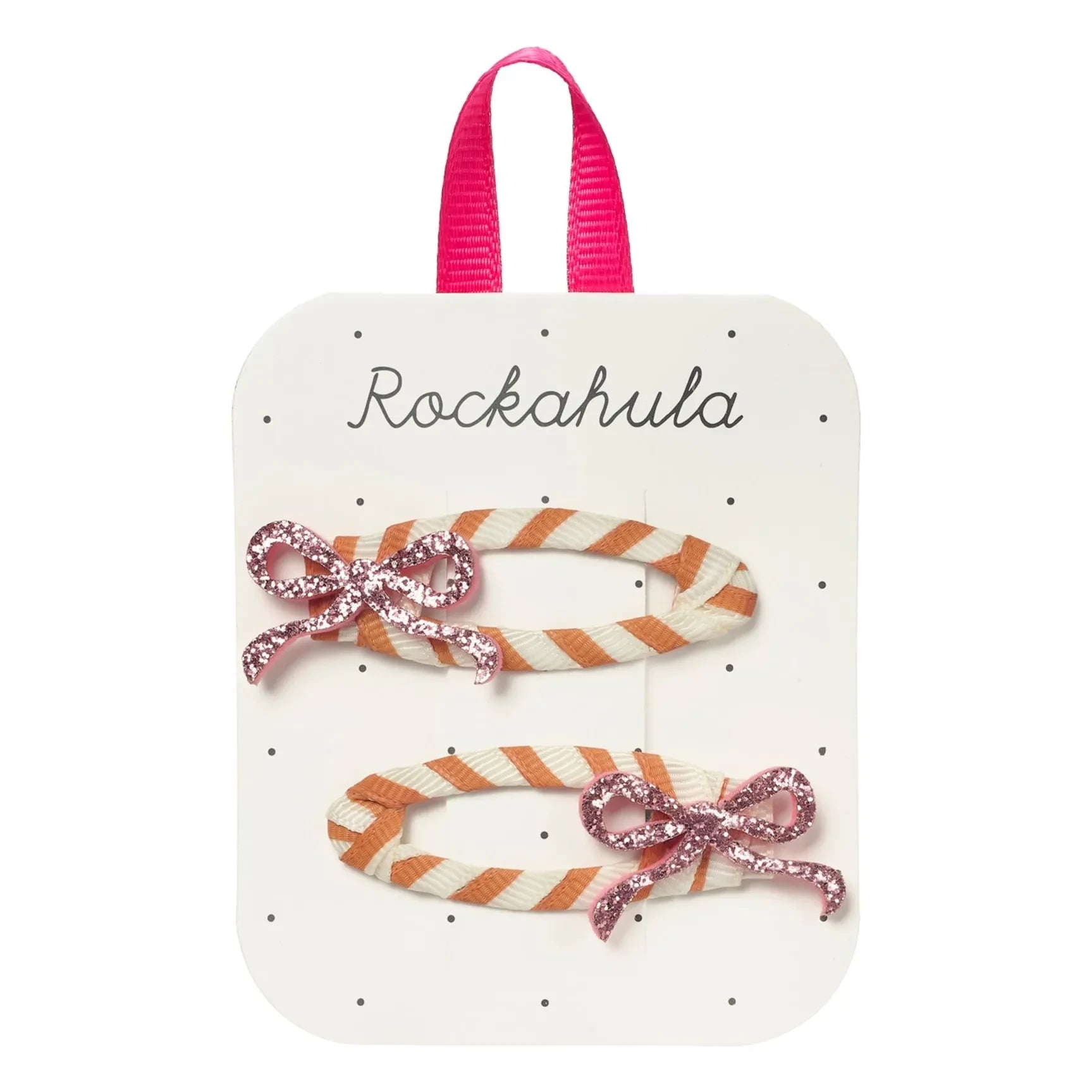 Rockahula Kids - Set de 2 horquillas con lazo a rayas rosas