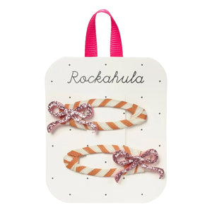 Rockahula Kids - Set de 2 horquillas con lazo a rayas rosas