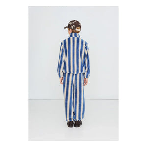 Tinycottons - Chaqueta polar a rayas | Azul petróleo