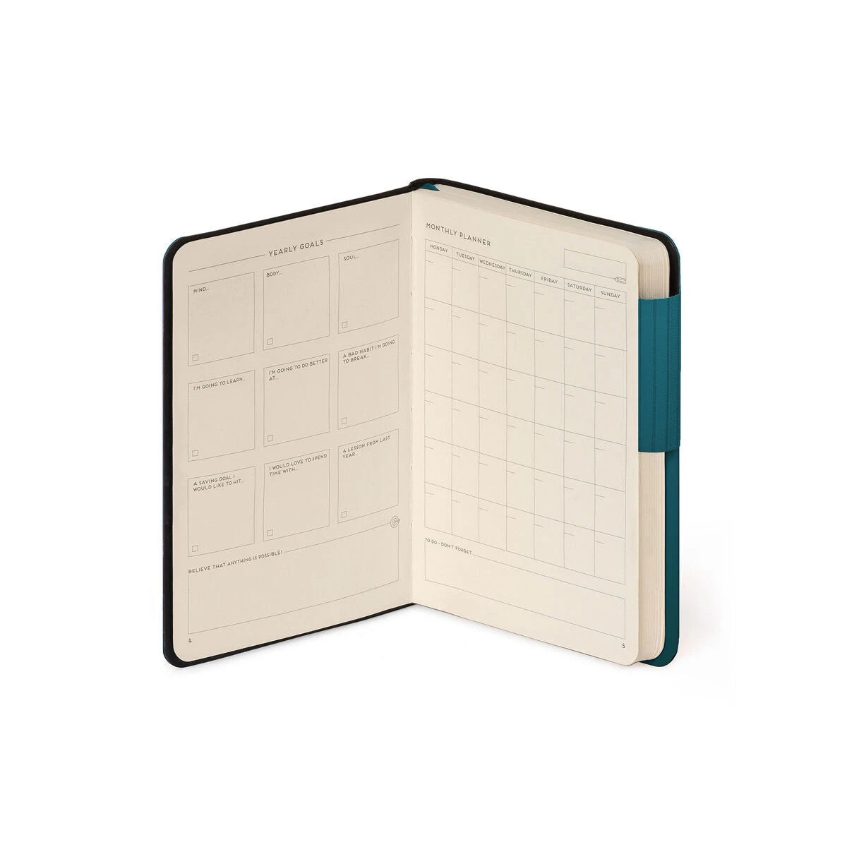 Legami - Cuaderno con Páginas en Blanco y Funda Suave Monocromática - Verde Profundo - Mi Cuaderno