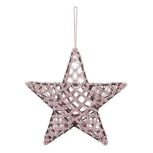 Numero 74 - Lámpara de estrella de macramé | Rosa empolvado S007