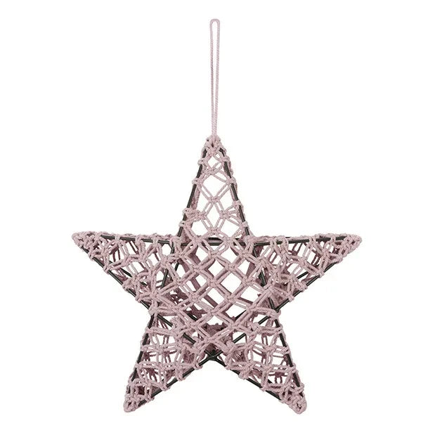 Numero 74 - Lámpara de estrella de macramé | Rosa empolvado S007