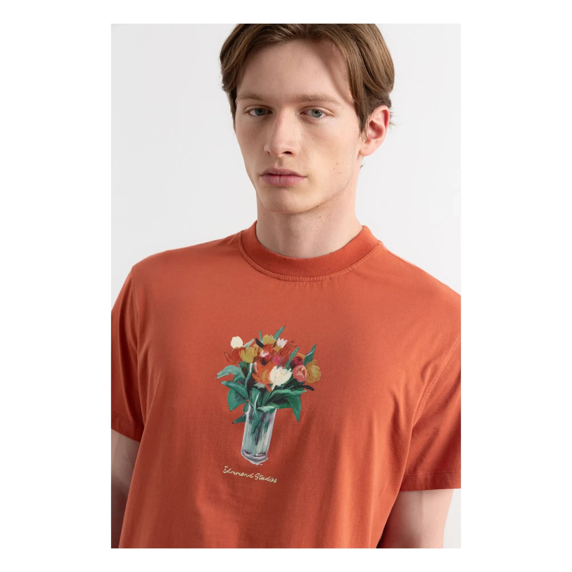 Edmmond Studios - Camiseta de algodón Lush | Ocre rojo