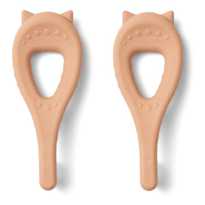 Liewood - Cepillos de Dientes de Silicona Janelle para Bebés - Set de 2 | Rosa Toscana