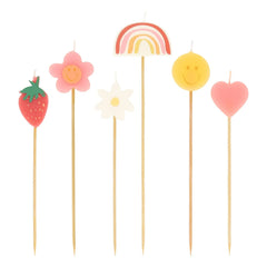 Meri Meri - Velas de cumpleaños Happy Icons - Set de 6