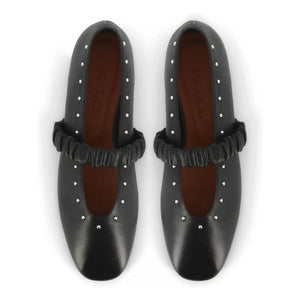 Socque Paris - June Bailarinas de piel | Negro