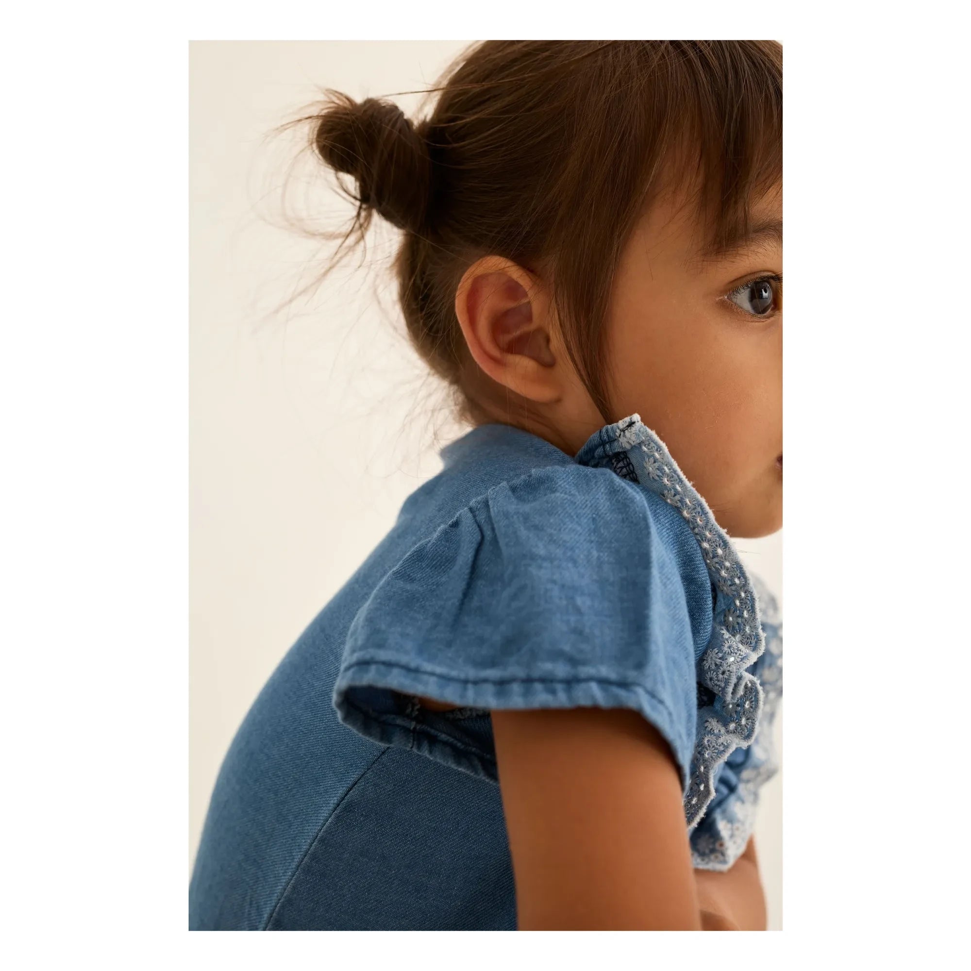 Cozmo - Blusa vaquera con volantes Malva