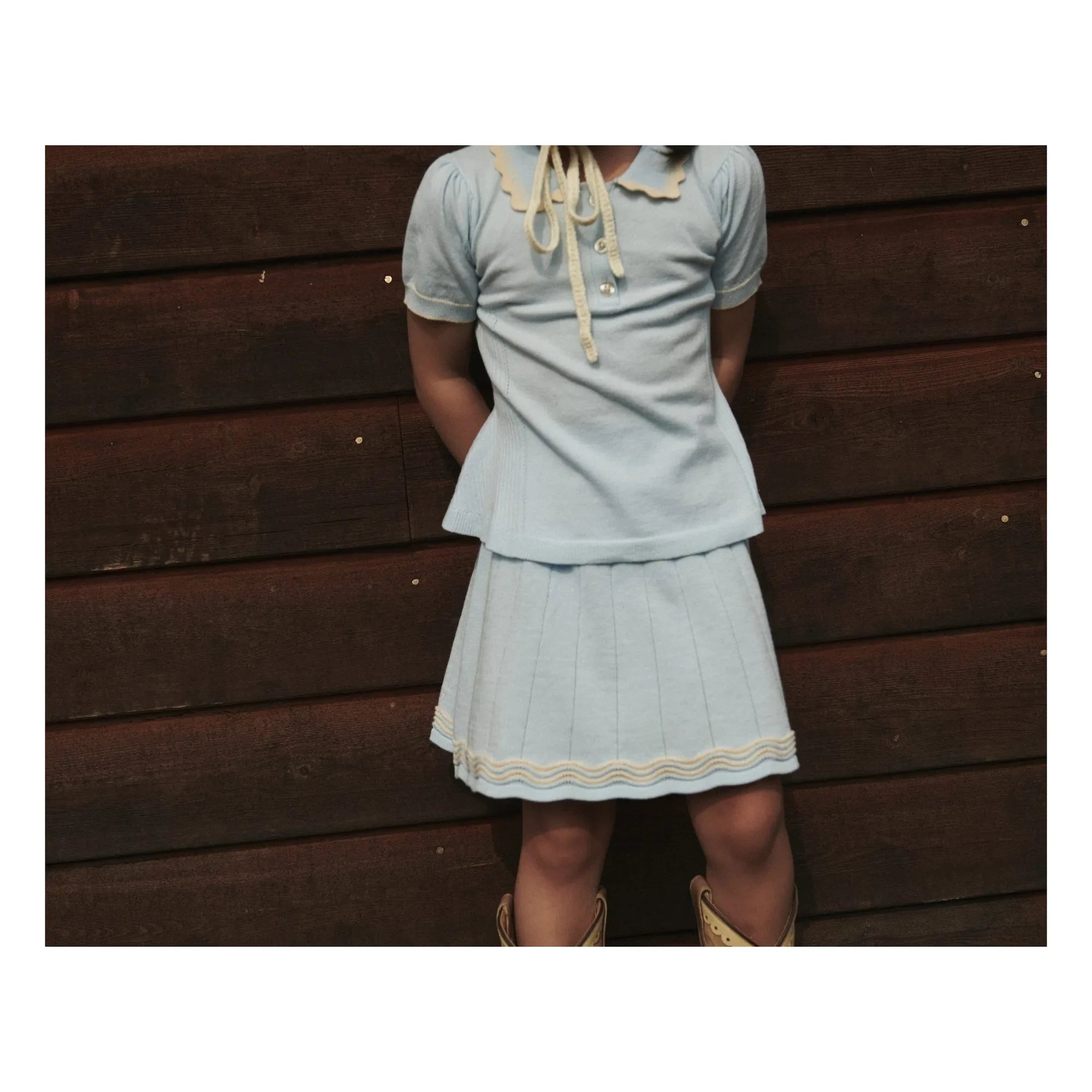 Copenhagen Colors - Falda de tenis de algodón orgánico de punto | Azul hielo