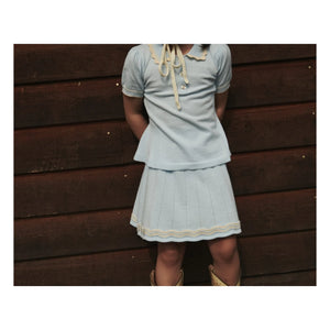 Copenhagen Colors - Falda de tenis de algodón orgánico de punto | Azul hielo