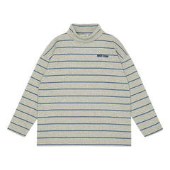 Main Story - Jersey de cuello alto de algodón orgánico acanalado | Gris