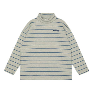 Main Story - Jersey de cuello alto de algodón orgánico acanalado | Gris