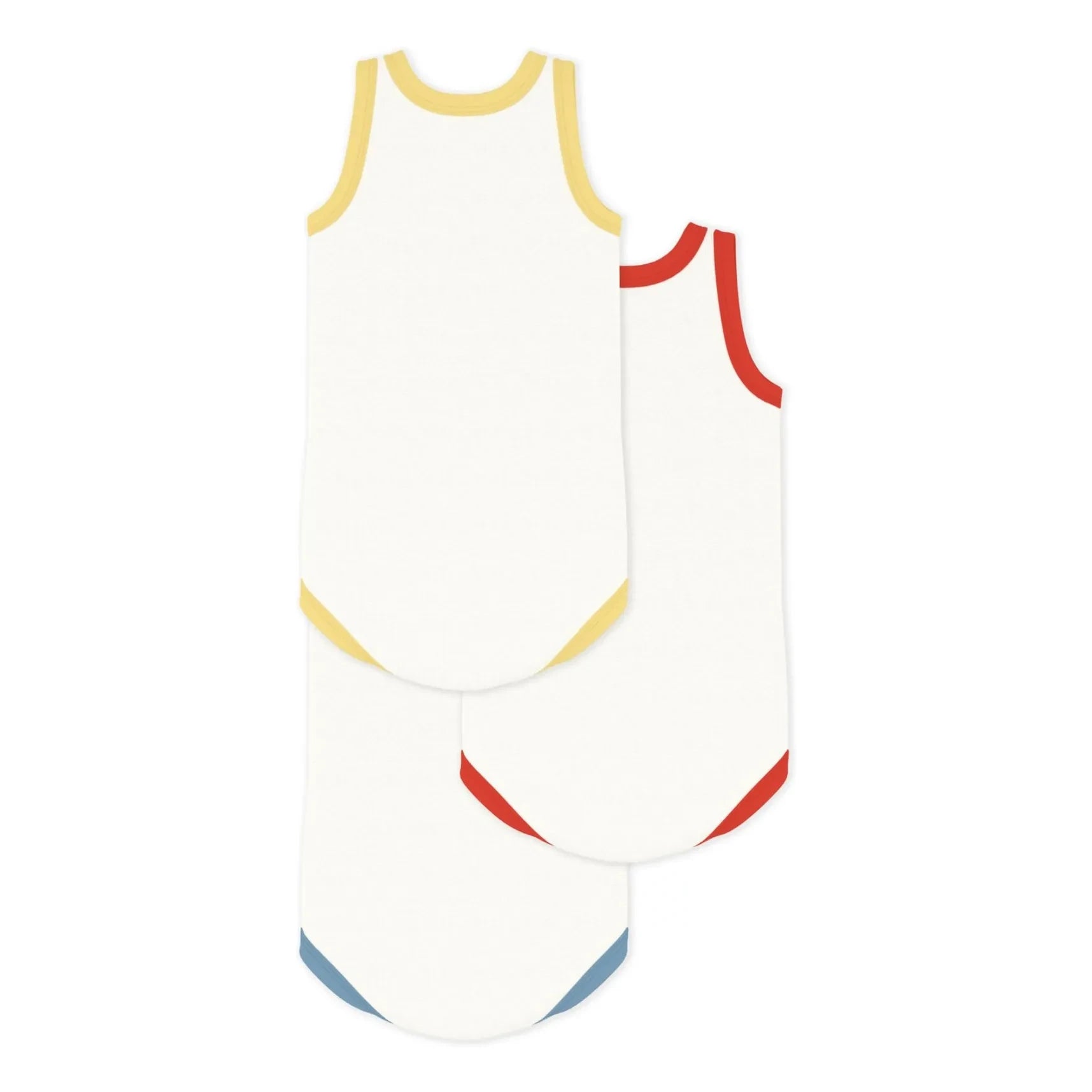 Petit Bateau - Conjunto de 3 bodys sin tirantes de algodón orgánico Little Angel | Blanco