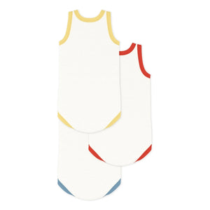 Petit Bateau - Conjunto de 3 bodys sin tirantes de algodón orgánico Little Angel | Blanco