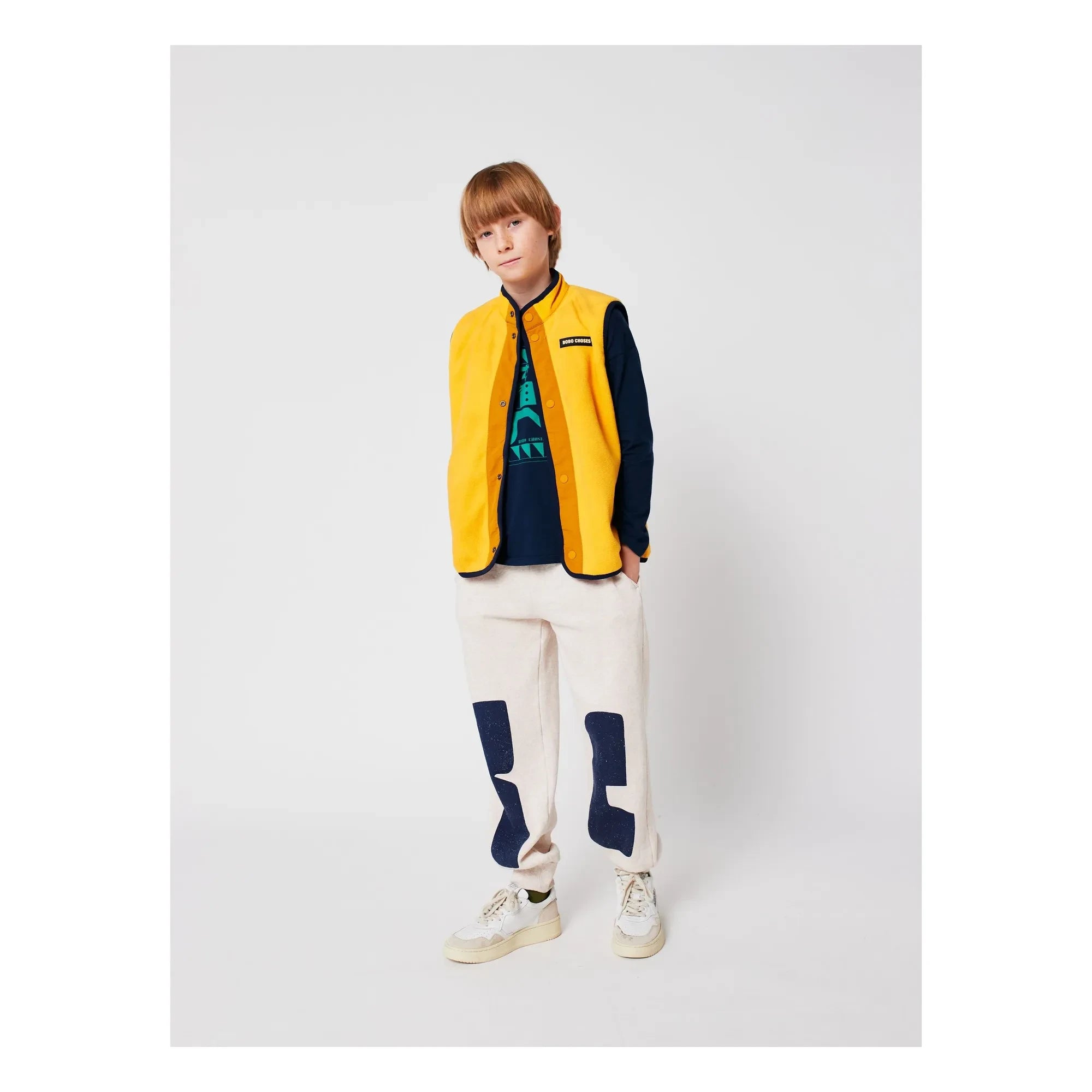 Bobo Choses - Jogger de algodón orgánico BC | Beige jaspeado