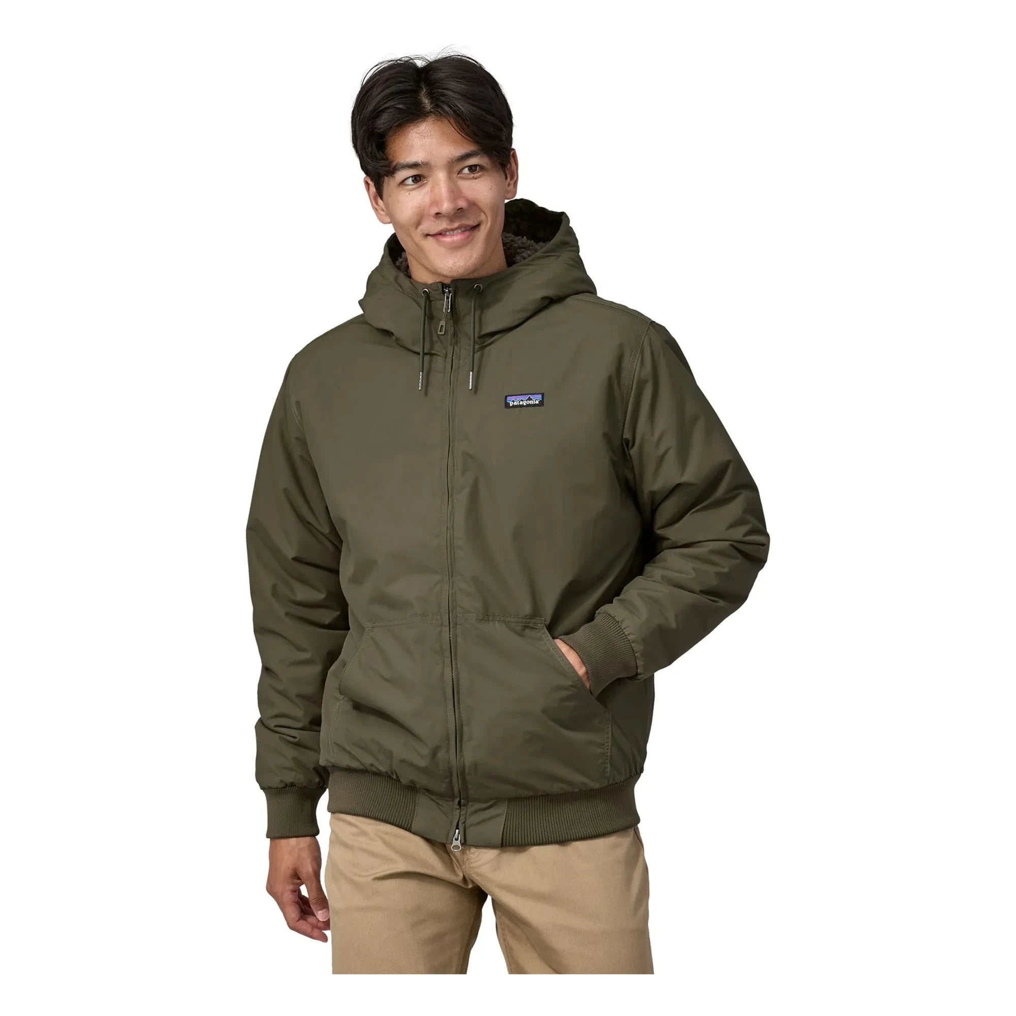 Patagonia - Chaqueta con capucha de fibra reciclada Isthmus | Caqui