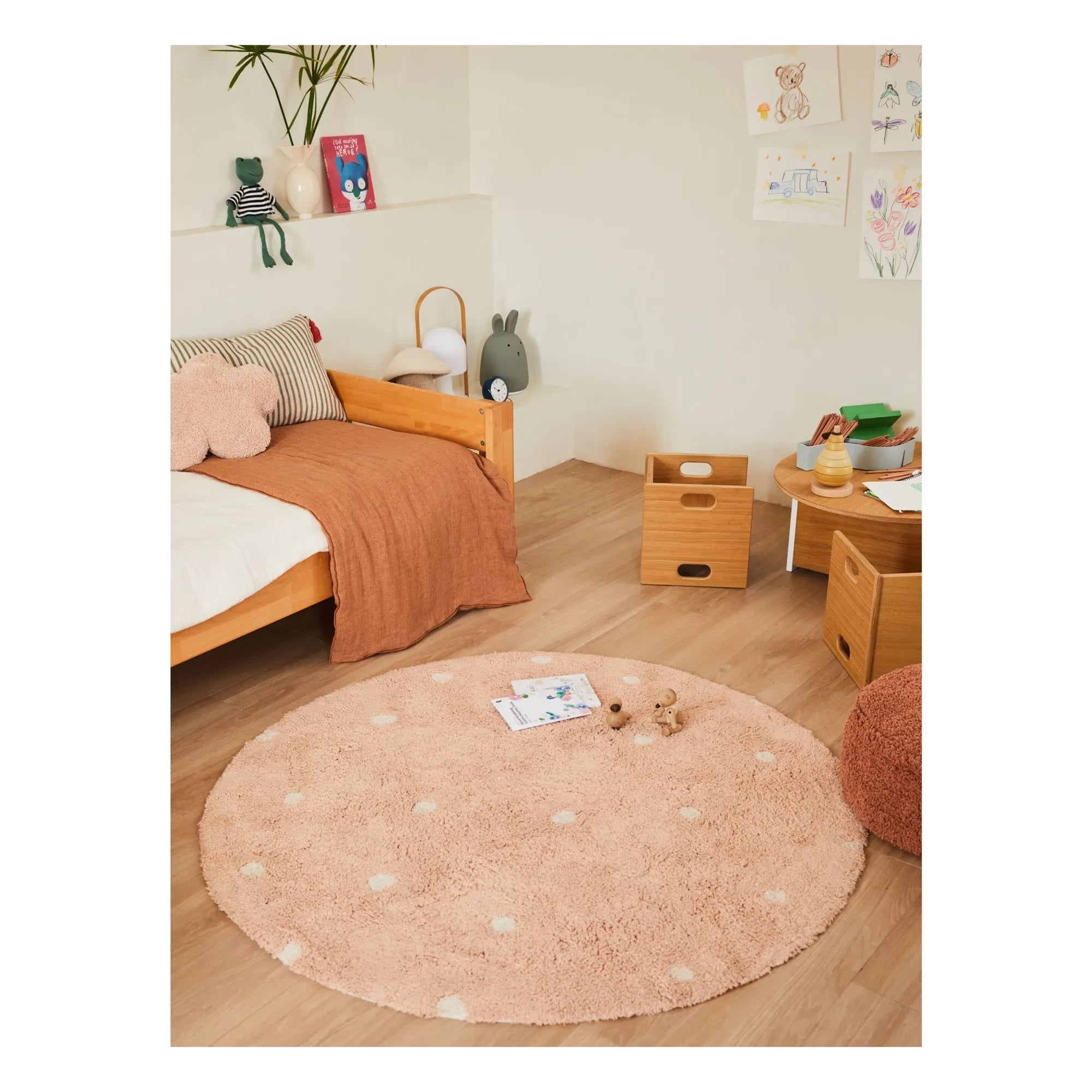 Lorena Canals - Alfombra redonda con lunares | Rosa