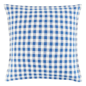 Gabrielle Paris - Funda de almohada de lino de Vichy | Azul