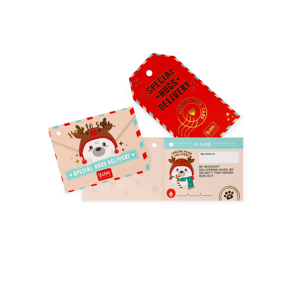 Legami - Oso Polar de Peluche de Navidad - ¡Mini Súper Suave!