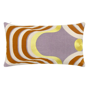 Mapoésie - Funda de almohada de seda bordada Nebuleuse | Morado
