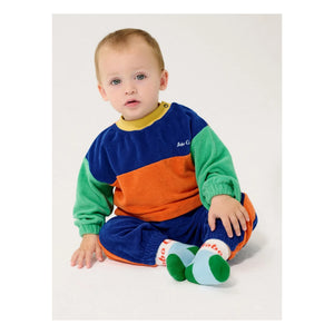 Bobo Choses - Sudadera de Bebé de Algodón Orgánico con Bloques de Color | Naranja