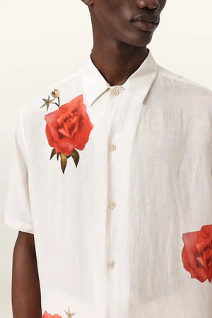 AllSaints Camisa de lino para hombre FLEUR