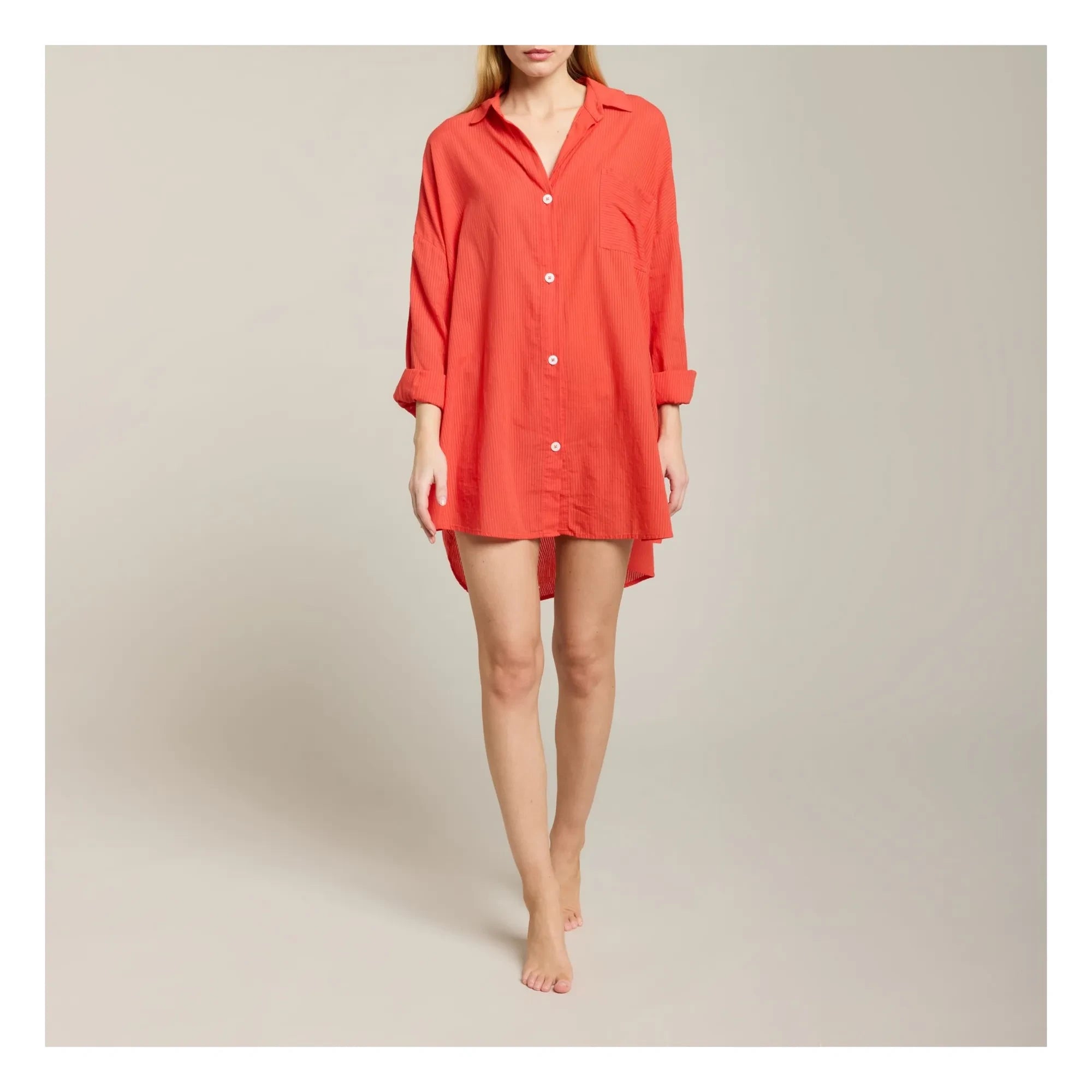 Maison Saint Julien - Vestido de algodón voile Port Miou | Coral