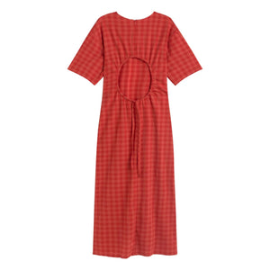 Thinking Mu - Kina Vestido de algodón orgánico | Rojo