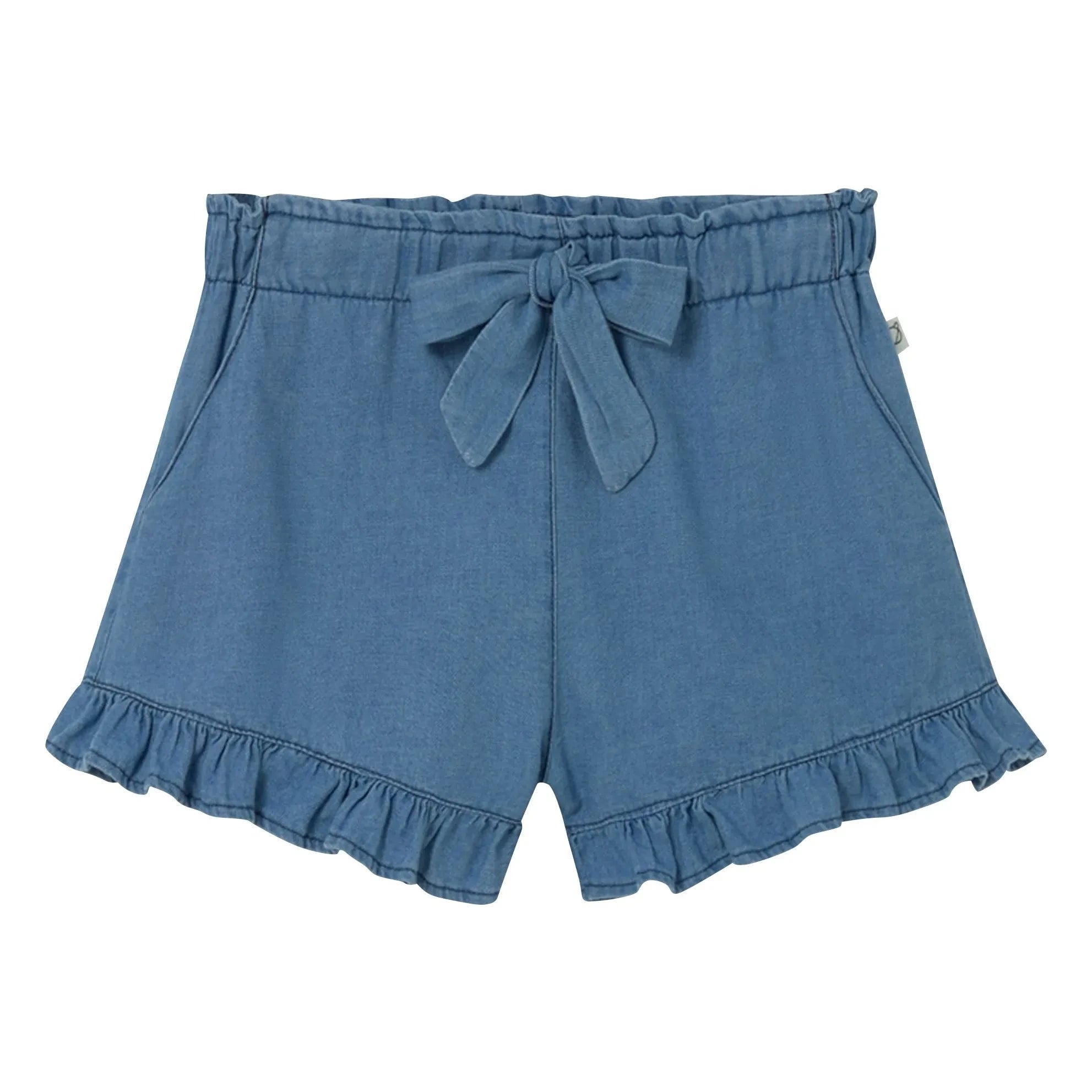 Cozmo - Shorts vaqueros azules con volantes Sienna