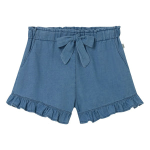 Cozmo - Shorts vaqueros azules con volantes Sienna