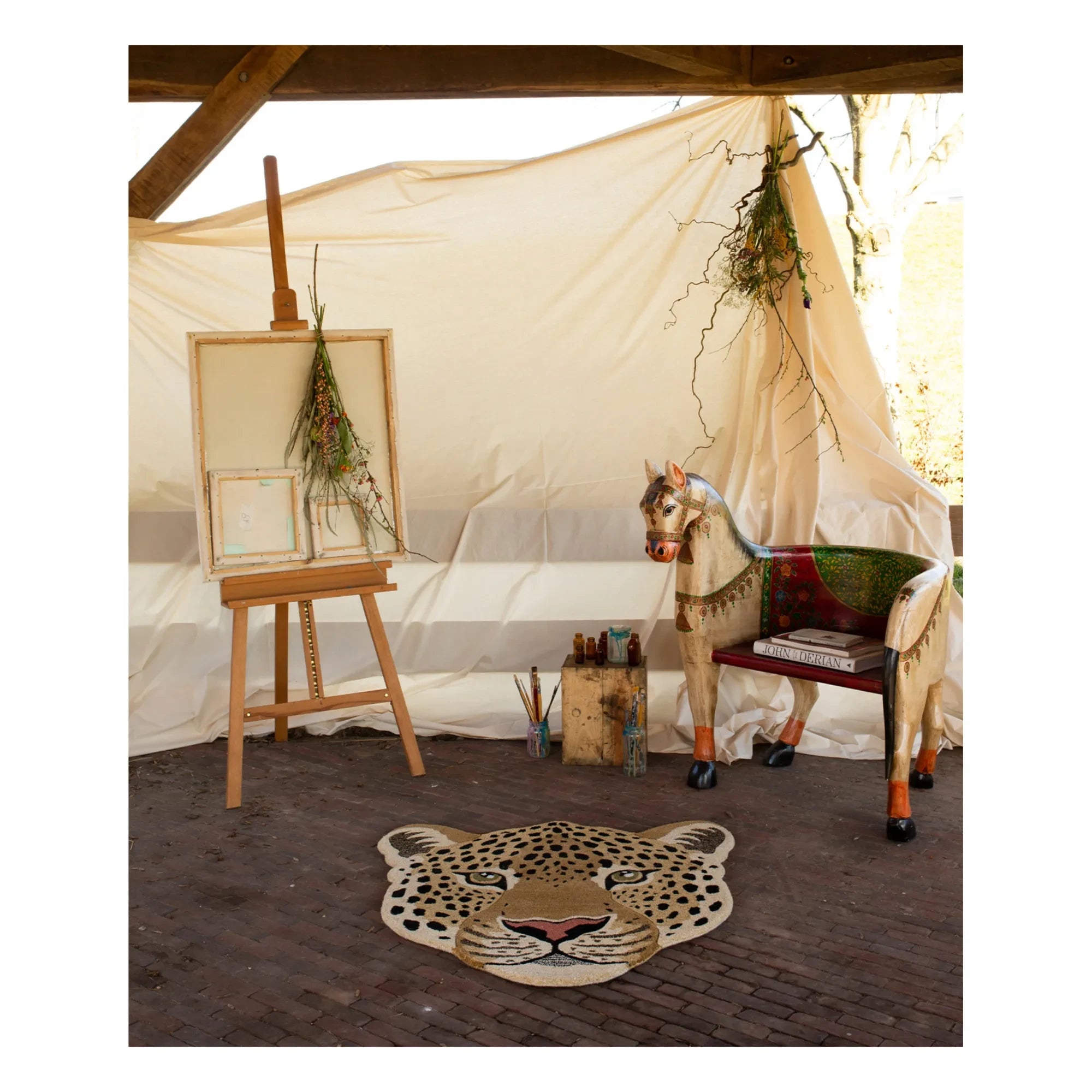 Doing Goods - Alfombra Himani Cabeza de Leopardo | Marrón